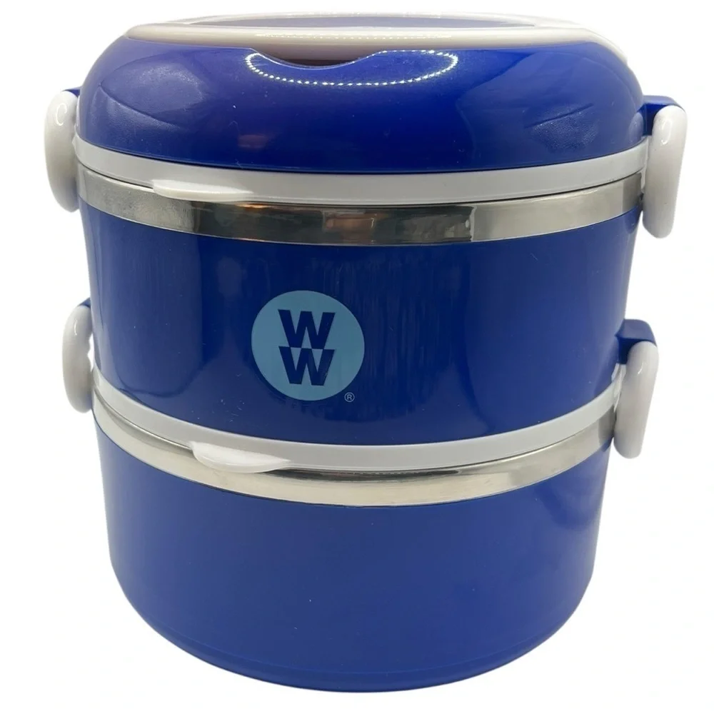 Weight Watchers WW Stainless & Plastic Stackable Portable Bento Lunch Box - Blue